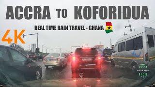 Accra To Koforidua Rain Travel Via Aburi with a Mercedes Benz W202 C180 in Ghana 4K