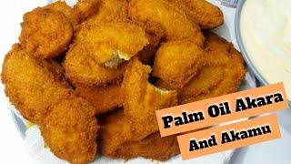 HOW TO MAKE NIGERIA PALM OIL AKARA || HOW TO MAKE CRUNCHY AKARA AND AKAMU ||BEANS CAKE AND PAP