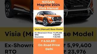 Nissan Magnite Price On Road | Magnite Visia Price | Magnite Base Model Price #magnite #nissan #car