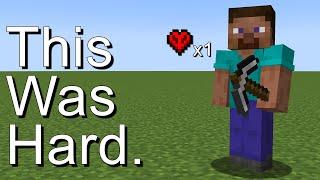 Beating Hardcore Minecraft with 1 Heart