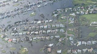 Aerials of the damage wrought by Hurricane Ian on Lee County, Florida