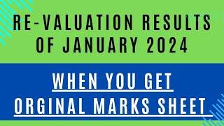 D-Pharm Second Year Revaluation Result January 2024 Exam & Original Mark's Sheet