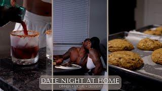 VLOG: SIMPLE DATE NIGHT AT HOME | DINNER + MOVIE + GAMES + DESSERT