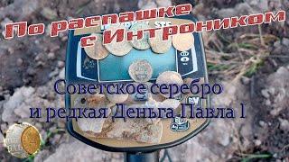 С Интроником по распашке  Советское Серебро и редкая Деньга Павла I