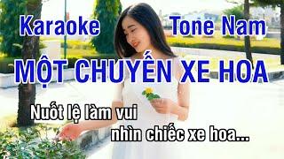 Một Chuyến Xe Hoa Karaoke  Nhạc Sống Hay Tone Nam (Rê Thăng Thứ) ► Karaoke Lê Thiết