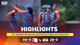 India Women U19 vs Nepal Women U19 | ACC Women's U19 Asia Cup | Match 6