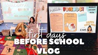 VLOG | meet the teacher, daily slides + first day prepping!