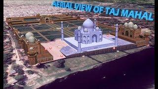 AERIAL VIEW OF TAJ MAHAL AGRA UTTAR PRADESH INDIA