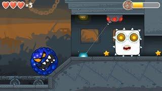 Blue Bilberry ball & "WHITE BOSS" in Flawless Victory in Red Ball 4 Chapter 3 Box Factory