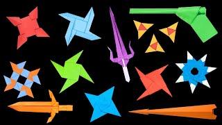 TOP 12 COOL ORIGAMI NINJA STARS SHURIKEN AND PAPER SWORD that you can make at home