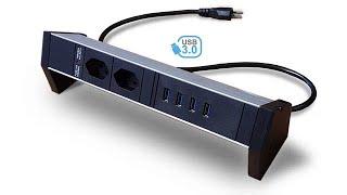 Schneikel Electronics GmbH - Deskline USB 3.0 Hub Power strip | 2 x T13 | 4 x USB 3.0 | insert black