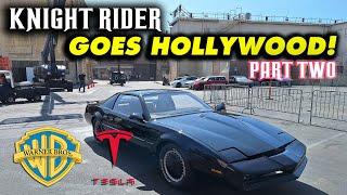 Knight Rider's KITT at Warner Bros for a Tesla Event! Dukes of Hazzard Town Square!