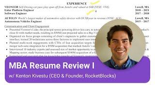 MBA Resume Review I