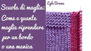 Come e quante maglie riprendere per un bordo o una manica ?