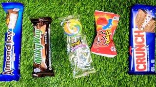 Oddly Satisfying Video  Opening Candy ASMR Lollipops and Chocolate Bars Yummy Rainbow Unpacking