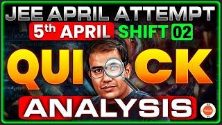 Jee 2024 | 5th April Shift 2 | Quick Analysis | Toughness Level | Vinay Shur Sir