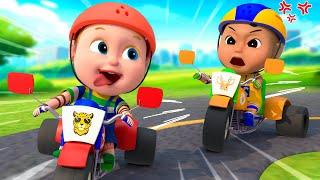 Wheels Go Round | Bike Race Song | Wheels On The Bus | Super Sumo Nursery Rhymes & Kids Songs