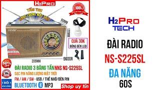 ĐÀI RADIO FM-AM-SW H2Pro NS-S225SL pin sạc năng lượng mặt trời, đài radio đa năng|h2pro.vn