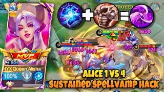 ALICE SPELL VAMP HACK BUILD BUILD THIS ILLEGAL ITEMS (PLEASE TRY) - ALICE BEST BUILD 2024 - MLBB