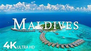 VOLANDO SOBRE MALDIVES 4K | Increíble paisaje natural hermoso con música relajante | VÍDEO 4K UHD