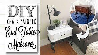 DIY End Table Makeover | Stenciled Top Design