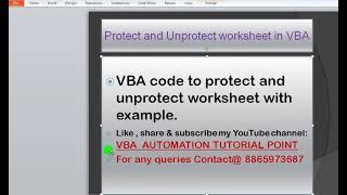 VBA code to protect one worksheet or multiple worksheet in Excel