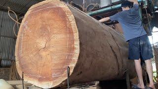 Woodworking Factory, Giant Ironwood | Operating Extra Large Saws, Beautifully Sawing Planks