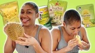 I Try Durian Snacks & the REAL Durian Fruit for the First Time! | The Thing About Whit