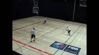 Basketball 3 on 0 down screen + curl cut + replace + down screen + slip drill