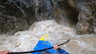 Kayaking down the KaiserKlamm at flood stage!