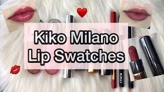 KIKO MILANO Favorite Lip Products Swatches - lipsticks, lipglosses, lip liners