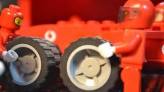 lego F1 Ferrari in the garage