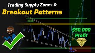 $50,000 Trade Brake Down!! | NAS100 & XAUUSD | Trading Supply Zones &. Breakout Patterns