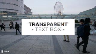 Transparent Text Box Preset // Adobe Premiere Pro Tutorial // Chung Dha