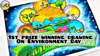 Environment Day Drawing/ Save Environment Drawing Earth Day Drawing / Stop pollution drawing