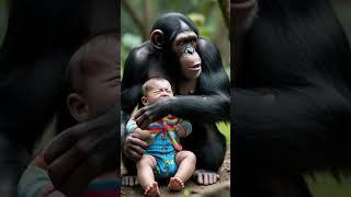 Chimpanzee Comforting a Crying Baby – A Surprising Bond in Nature #nature #babycrying