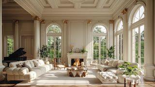 Morning Spring Luxury Living Room Space With Positive Jazz Music ️ Relaxing Jazz Background Music