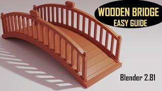 Blender 2.81 wooden bridge modeling