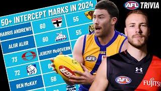 Who Took The MOST Intercept Marks in 2024? (AFL Trivia)