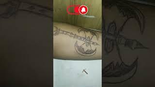 #how to art temporary axe tattoo in hand. #shorts #short. #tattoo #subscribe for more videos.