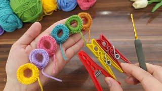 I made 250  in one day and I sold them all! with Clothes Peg .EASY CROCHET KNITTING IDEA RECYCLING