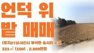 (토지273)서산시 부석면 송시리 토지매매,  331㎡(100), 투자용추천, 저렴한 급매가, 매매 2,500만원