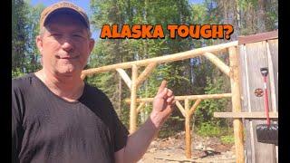 Building a WOOD SHED in Alaska, from Scratch!