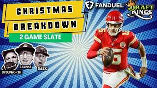 Christmas Day Two Game Slate NFL DFS Plays to Make You a Winner on DraftKings and FanDuel