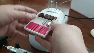 Electrical nail file drill - How to assembled, change bit and use.