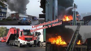 23.10.2021-Lagerhalle in Flammen! Feuerwehr Essen verhindert Brandausbreitung!