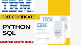 IBM Free Certification | IBM Python SQL Free Course With Certificate In 15 Min