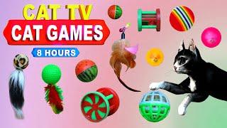 GAME FOR CATS | ULTIMATE CAT TOY COMPILATION FOR CATS TO WATCH | CAT TV 4K 8 HOURS