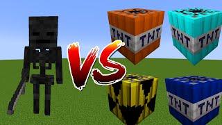 Wither Skeleton vs All Tnt Mob Battle in Minecraft