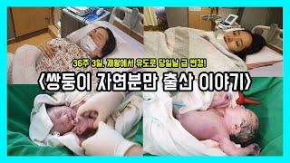 쌍둥이 자연분만 이야기 제왕에서 자분으로 변경 노산,경산,둥이맘